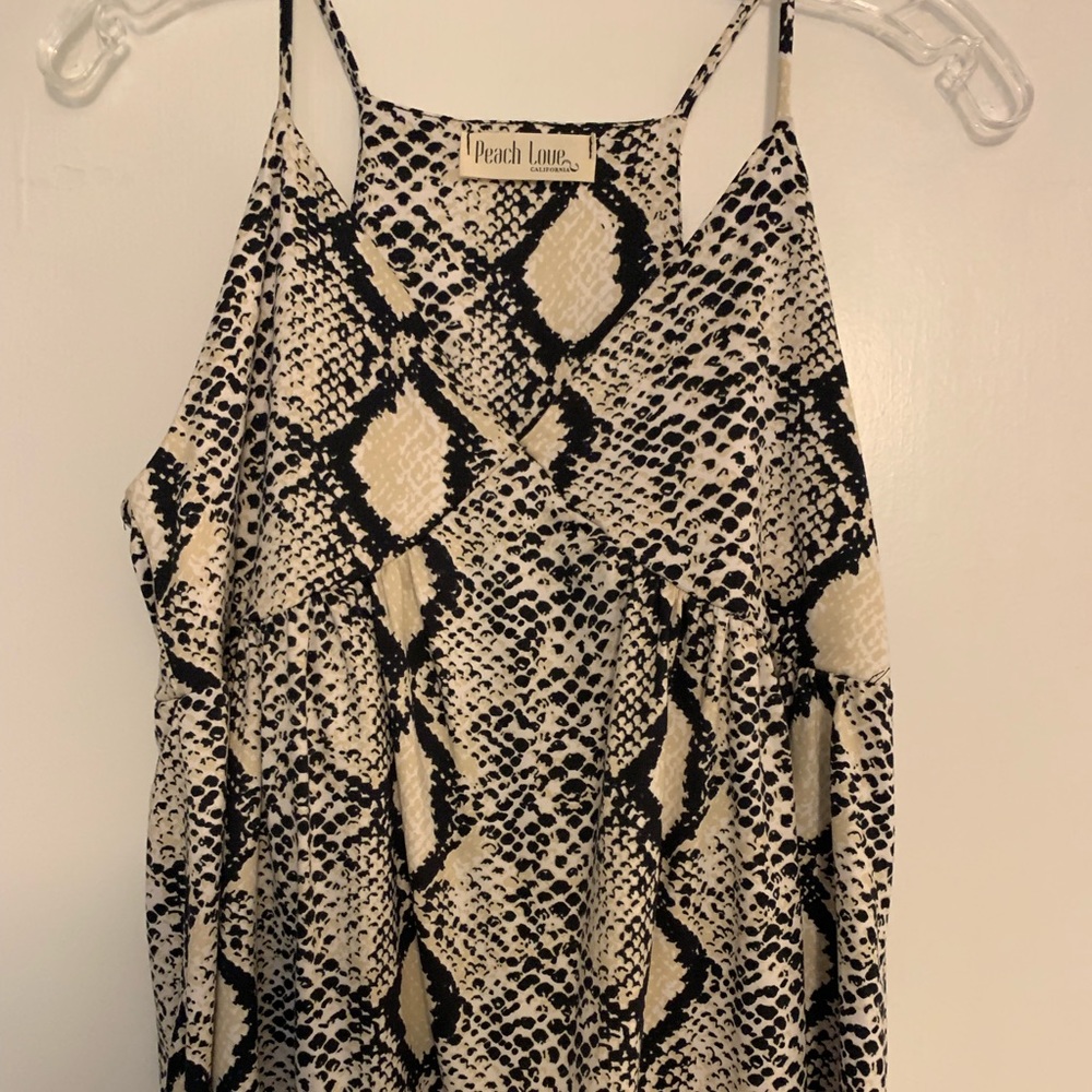 Peach Love California Snake Print Tank
